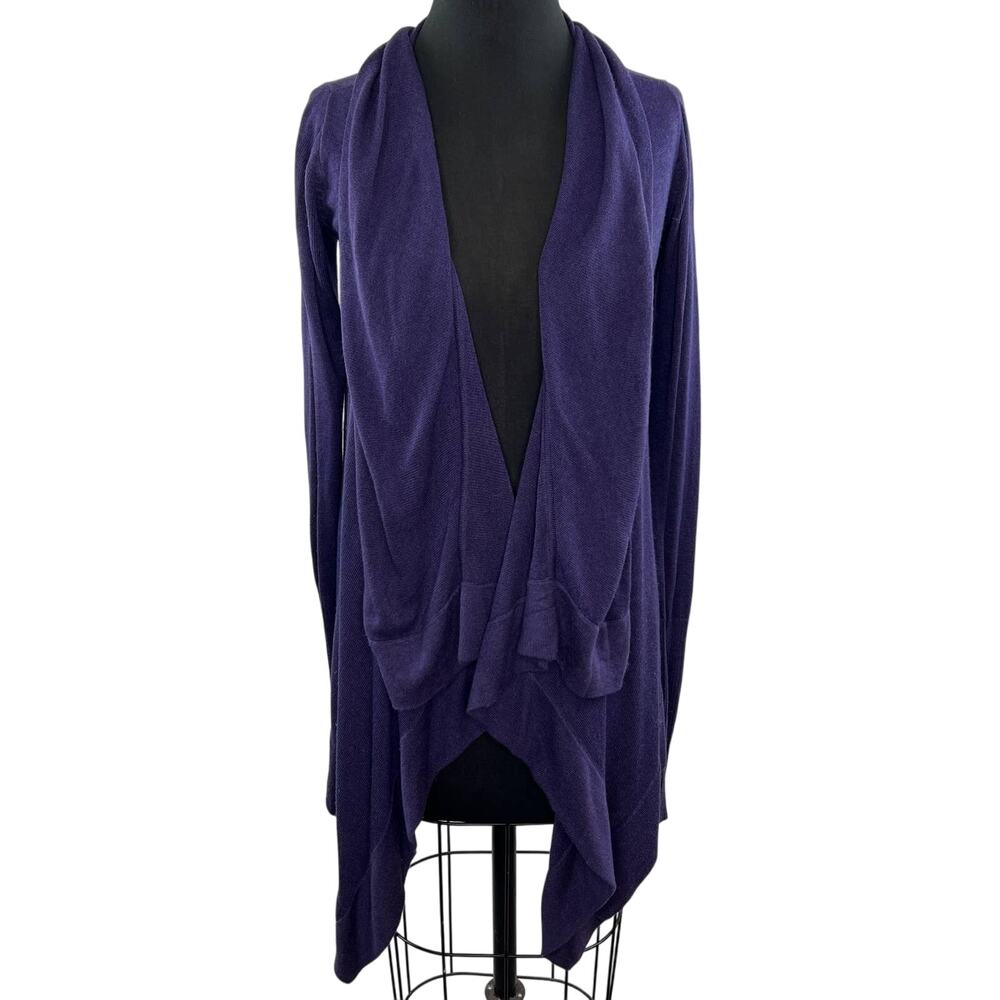 Lululemon Purple Live Healthy Knit Wrap Cardigan Sweater Bamboo Tencel Size 6